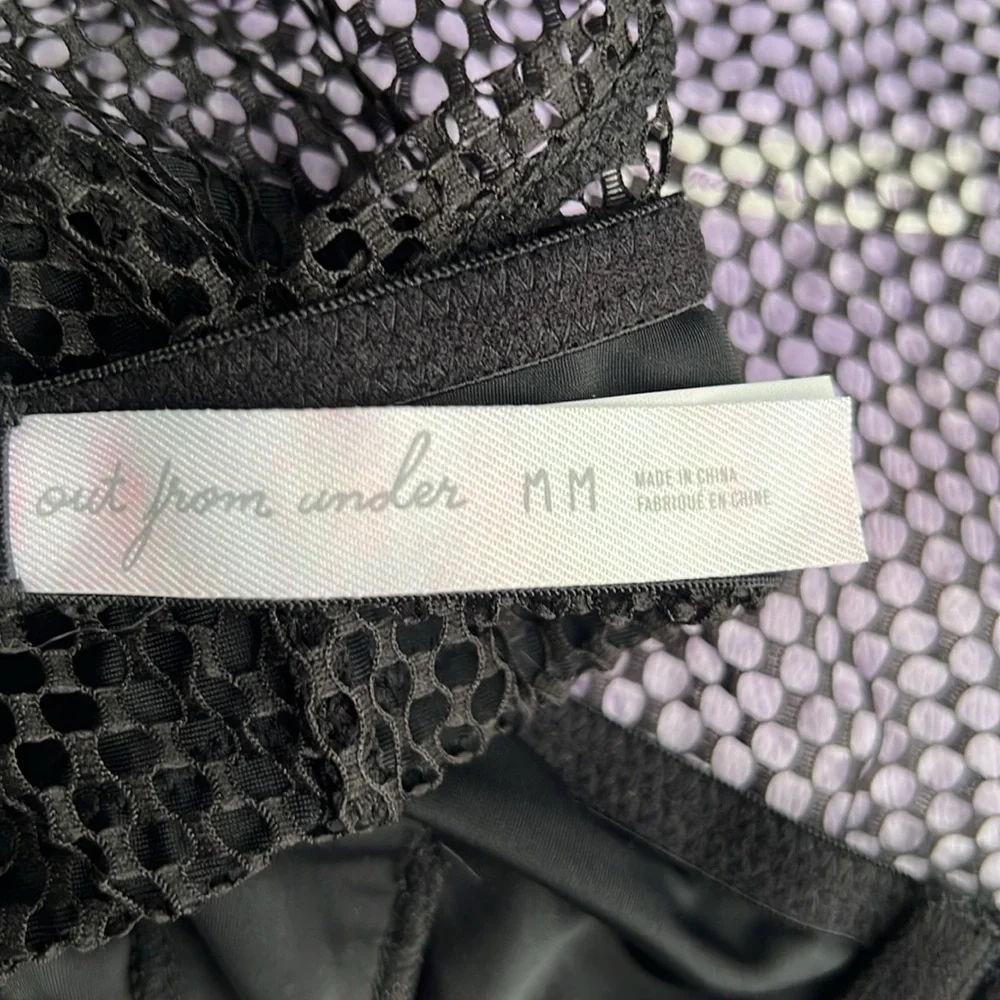 Urban Outfitters Out From Under Fish Net Long Sleeve Crop Top Black Size Medium - Picture 4 of 6